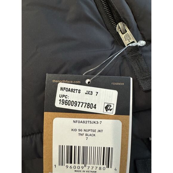 The North Face Kids’ 1996 Retro Nuptse Jacket Black Size 7 NWT - Picture 7 of 8
